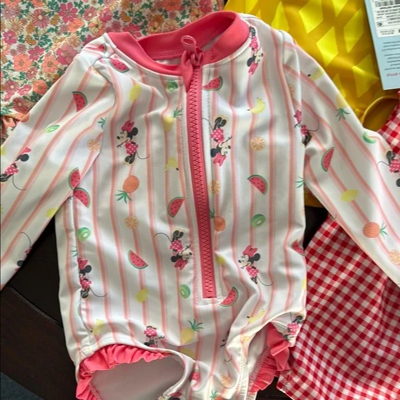 Old Navy Summer Swim bundle - Pineapple, Minnie Mouse, Floral & Gingham Suits - Picture 4 of 6